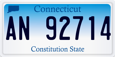 CT license plate AN92714