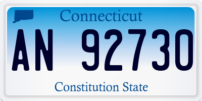 CT license plate AN92730