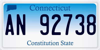 CT license plate AN92738