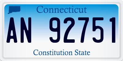 CT license plate AN92751