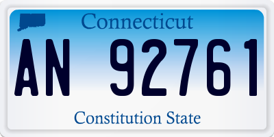 CT license plate AN92761