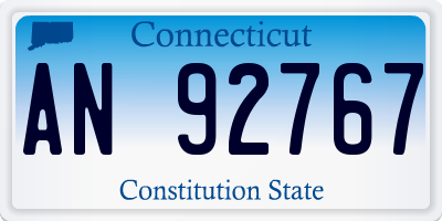CT license plate AN92767