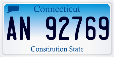 CT license plate AN92769