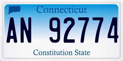 CT license plate AN92774
