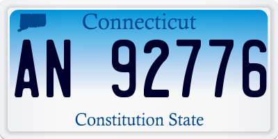 CT license plate AN92776