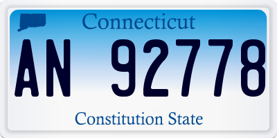CT license plate AN92778