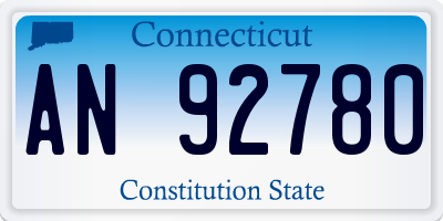 CT license plate AN92780