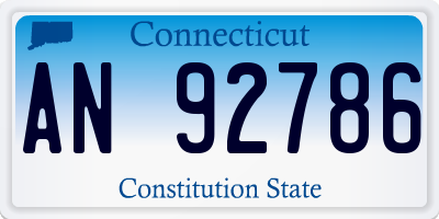 CT license plate AN92786