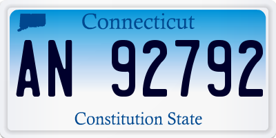 CT license plate AN92792