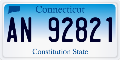 CT license plate AN92821