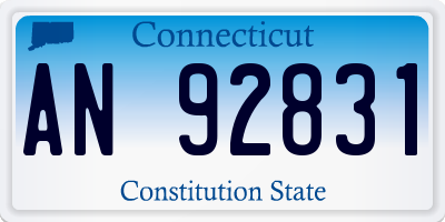 CT license plate AN92831