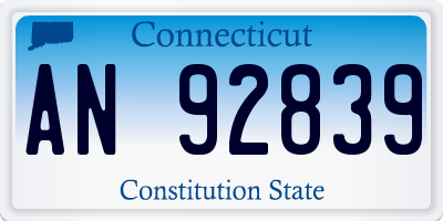 CT license plate AN92839