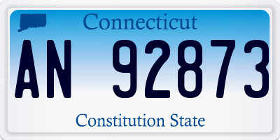 CT license plate AN92873