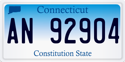 CT license plate AN92904