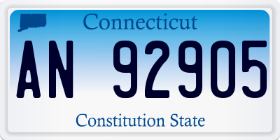 CT license plate AN92905