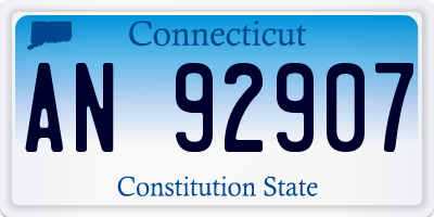 CT license plate AN92907