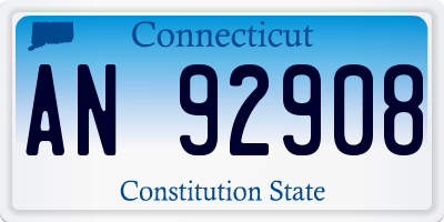 CT license plate AN92908