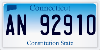 CT license plate AN92910