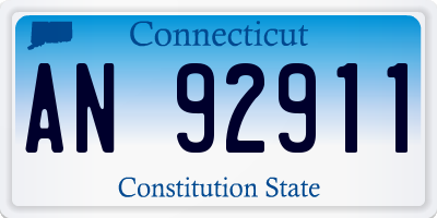 CT license plate AN92911