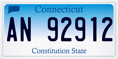 CT license plate AN92912