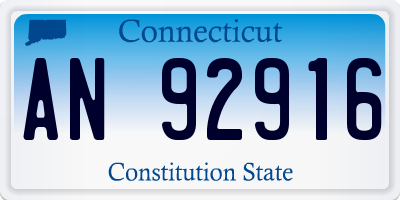 CT license plate AN92916