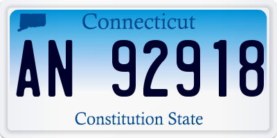CT license plate AN92918