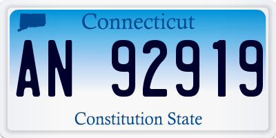 CT license plate AN92919