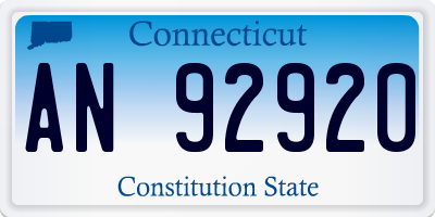 CT license plate AN92920