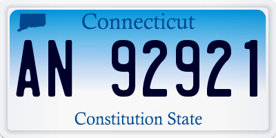 CT license plate AN92921