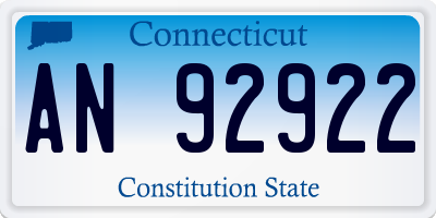 CT license plate AN92922