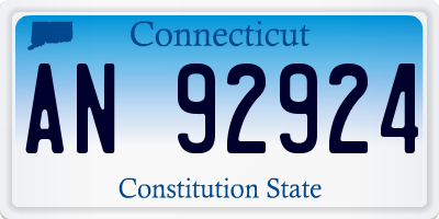 CT license plate AN92924