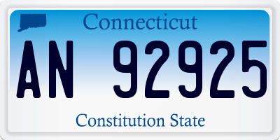 CT license plate AN92925