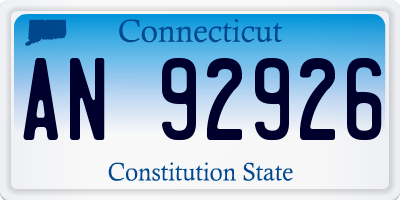 CT license plate AN92926