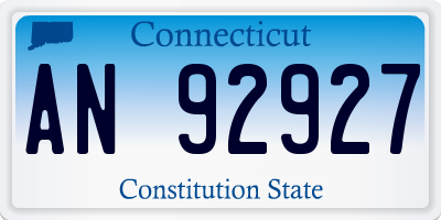 CT license plate AN92927