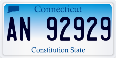 CT license plate AN92929