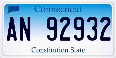 CT license plate AN92932