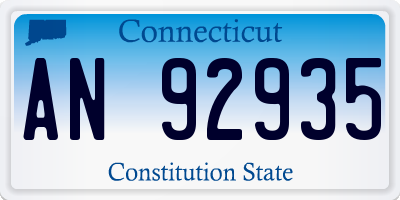 CT license plate AN92935