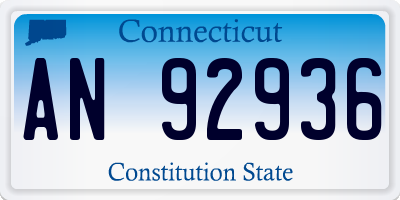 CT license plate AN92936