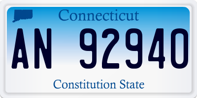 CT license plate AN92940