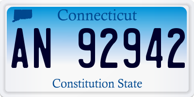 CT license plate AN92942