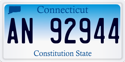 CT license plate AN92944