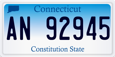 CT license plate AN92945