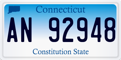 CT license plate AN92948