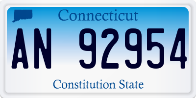 CT license plate AN92954