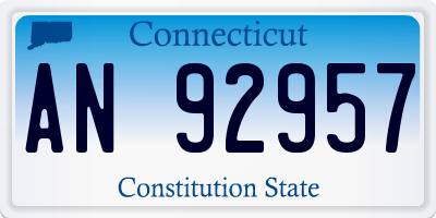 CT license plate AN92957