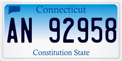 CT license plate AN92958