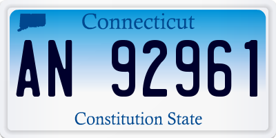 CT license plate AN92961