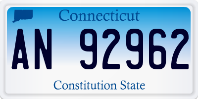 CT license plate AN92962