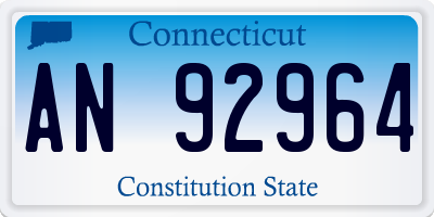 CT license plate AN92964