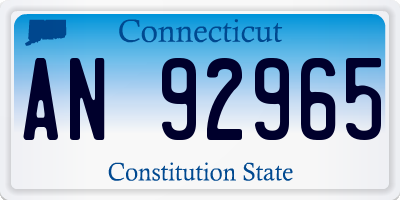 CT license plate AN92965